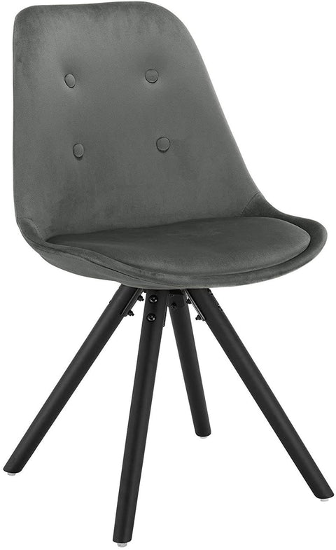 Rootz Upholstered Dining Chair - Scandinavian Chair - Velvet Chair - Solid Wood Legs - Ergonomic Design - 83cm x 41cm x 43cm