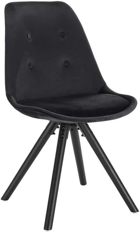 Rootz Upholstered Dining Chair - Scandinavian Chair - Velvet Chair - Solid Wood Legs - Ergonomic Design - 83cm x 41cm x 43cm