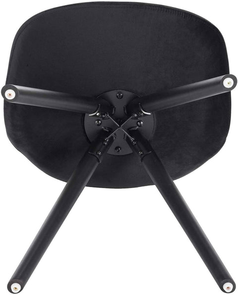 Rootz Upholstered Dining Chair - Scandinavian Chair - Velvet Chair - Solid Wood Legs - Ergonomic Design - 83cm x 41cm x 43cm