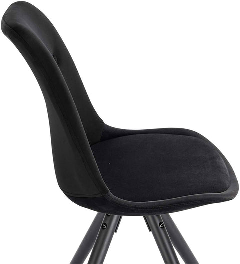 Rootz Upholstered Dining Chair - Scandinavian Chair - Velvet Chair - Solid Wood Legs - Ergonomic Design - 83cm x 41cm x 43cm