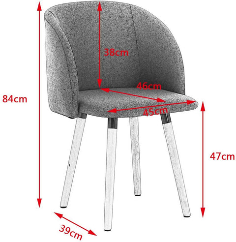 Rootz Dining Chair - Ergonomic Armchair - Accent Chair - Breathable Linen - 84cm x 47cm x 38cm