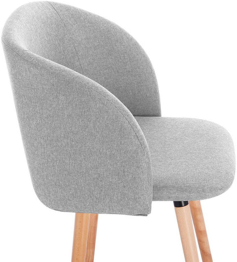 Rootz Dining Chair - Ergonomic Armchair - Accent Chair - Breathable Linen - 84cm x 47cm x 38cm