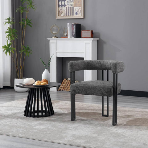 Rootz Dining Chair - Kitchen Chair - Side Chair - Chenille Fabric - Metal Leg - 61.5cm x 72cm x 51.5cm