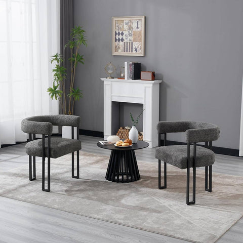 Rootz Dining Chair - Kitchen Chair - Side Chair - Chenille Fabric - Metal Leg - 61.5cm x 72cm x 51.5cm