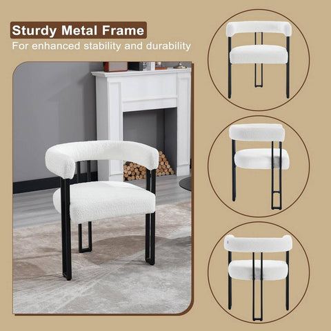 Rootz Dining Chair - Modern Kitchen Chair - Chenille Fabric - Metal Legs - Stable & Sturdy - Comfortable Seating - 61.5cm x 72cm x 51.5cm