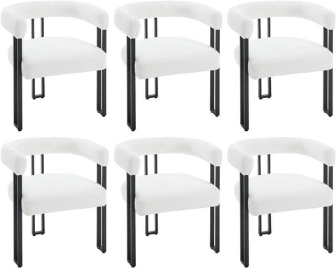 Rootz Chenille Dining Chair - Kitchen Chair - Armchair - High-Density Foam - 61.5cm x 72cm x 51.5cm - Dark Gray/Cream