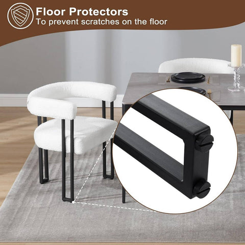 Rootz Chenille Dining Chair - Kitchen Chair - Armchair - High-Density Foam - 61.5cm x 72cm x 51.5cm - Dark Gray/Cream