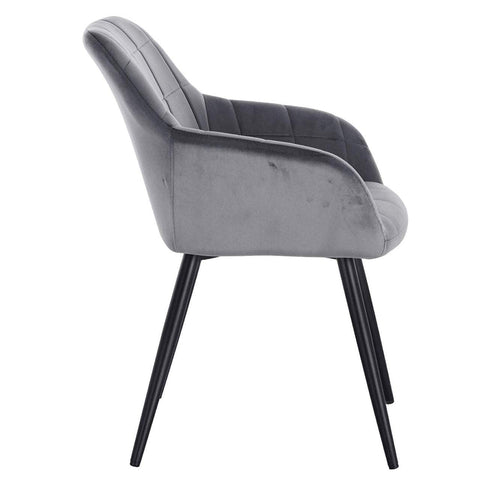 Rootz Dining Chair - Armchair - Kitchen Chair - Velvet - Comfortable Seating - 49cm x 43cm x 81cm