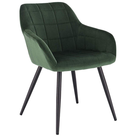 Rootz Velvet Dining Chair - Kitchen Chair - Upholstered Chair - High-Density Foam - Stable Metal Legs - 49cm x 43cm x 81cm