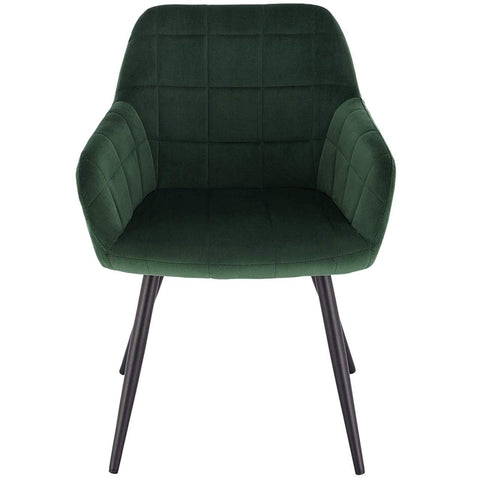 Rootz Velvet Dining Chair - Kitchen Chair - Upholstered Chair - High-Density Foam - Stable Metal Legs - 49cm x 43cm x 81cm