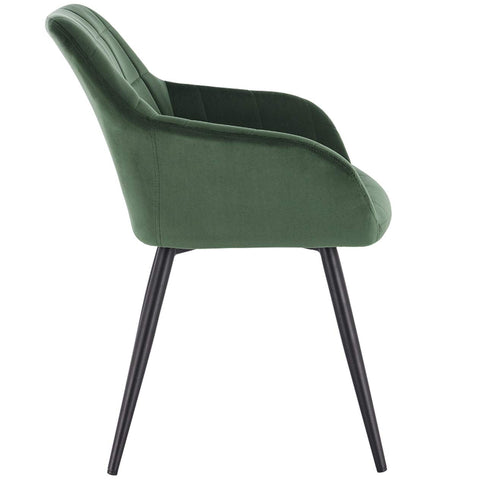 Rootz Velvet Dining Chair - Kitchen Chair - Upholstered Chair - High-Density Foam - Stable Metal Legs - 49cm x 43cm x 81cm
