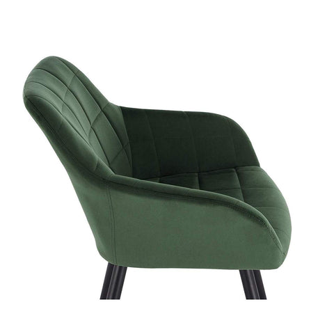 Rootz Velvet Dining Chair - Kitchen Chair - Upholstered Chair - High-Density Foam - Stable Metal Legs - 49cm x 43cm x 81cm