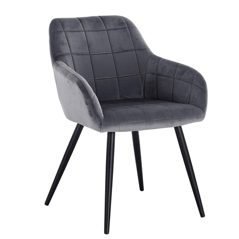 Rootz Dining Chair - Armchair - Kitchen Chair - Velvet - Comfortable Seating - 49cm x 43cm x 81cm