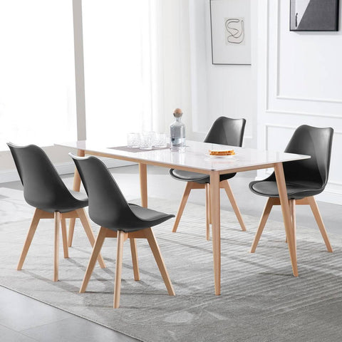 Rootz Ergonomic Dining Chair - Comfortable Seating - Stable & Durable - Foam Padding - Scandinavian Style - 82cm x 48cm x 40.5cm