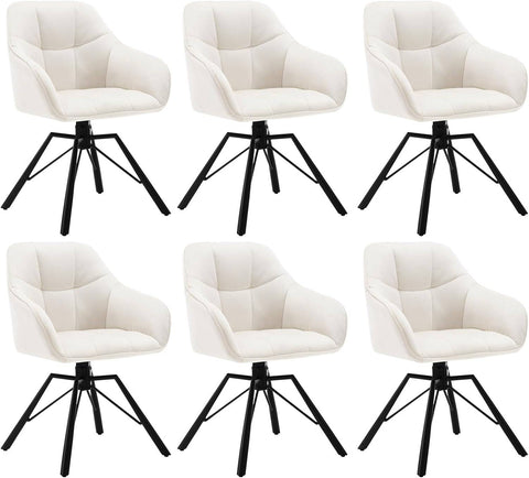 Rootz draaibare eetkamerstoel - roterende stoel - fluwelen stoel - ergonomisch ontwerp - comfortabele zit - duurzame constructie - 58,5 cm x 82,5 cm x 54,5 cm