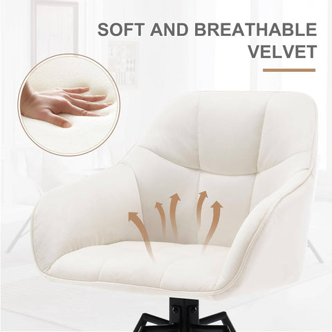 Rootz draaibare eetkamerstoel - roterende stoel - fluwelen stoel - ergonomisch ontwerp - comfortabele zit - duurzame constructie - 58,5 cm x 82,5 cm x 54,5 cm