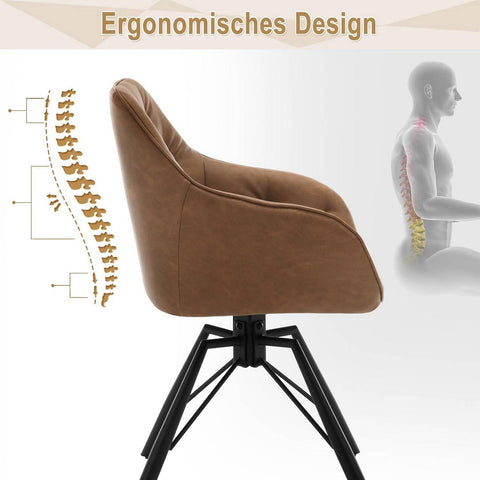Rootz Dining Chair - Kitchen Chair - Swivel Chair - Ergonomic Design - 57.5cm x 82.5cm x 53cm