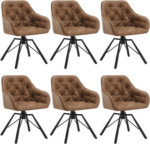 Rootz Dining Chair - Kitchen Chair - Swivel Armchair - Faux Leather Cover - 57.5cm x 82.5cm x 53cm