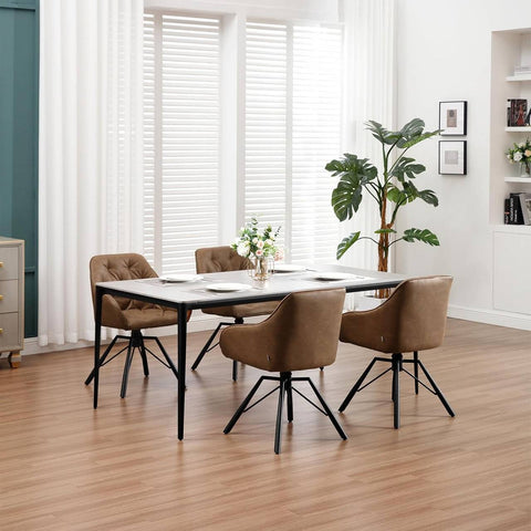 Rootz Dining Chair - Kitchen Chair - Swivel Chair - Ergonomic Design - 57.5cm x 82.5cm x 53cm