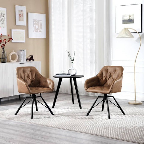 Rootz Dining Chair - Kitchen Chair - Swivel Armchair - Comfortable Seating - 57.5cm x 82.5cm x 53cm