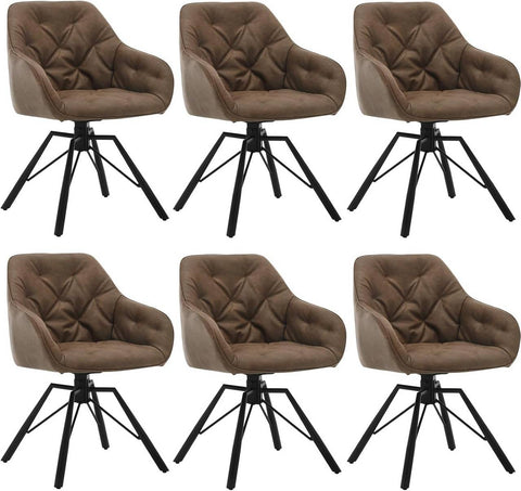 Rootz Dining Chair - Kitchen Chair - Swivel Chair - Faux Leather - 57.5cm x 82.5cm x 53cm