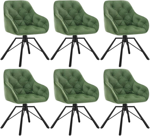 Rootz Dining Chair - Swivel Chair - Velvet Fabric - Ergonomic Design - 57.5cm x 82.5cm x 53cm