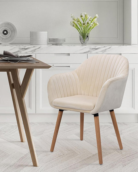 Rootz Set of 6 Velvet Dining Chairs - Elegant Chairs - Comfortable Seating - Ergonomic Design - Durable Construction - Easy Assembly - 81cm x 40cm x 40cm