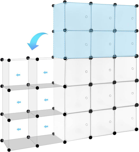 Rootz Modular Storage Cubes - Shelving System - Organizer Cubes - Large Capacity - Customizable Layout - Easy Maintenance - Each Cube 30cm x 30cm x 30cm