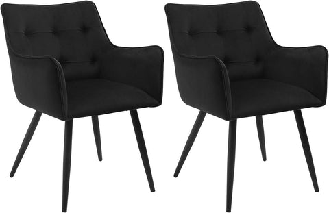 Rootz Velvet Dining Chair - Comfort Chair - Stylish Seating - Ergonomic Design - High-Density Foam - Sturdy Metal Frame - 57cm x 80cm x 57cm