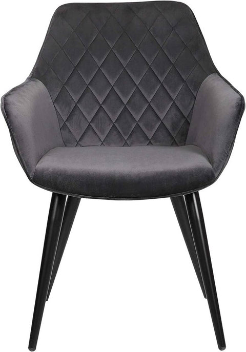 Rootz Set of 6 Velvet Dining Chairs - Comfortable Chairs - Stylish Seating - High-Density Foam - Sturdy Metal Legs - Adjustable Foot Pads - 84cm x 41cm x 47cm