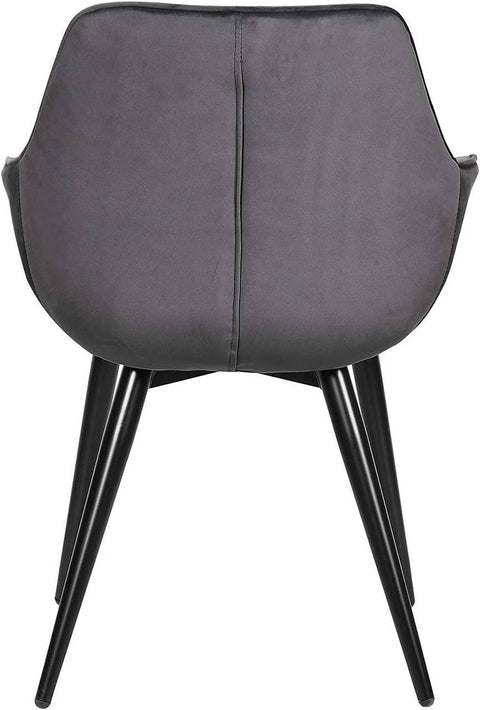 Rootz Set of 6 Velvet Dining Chairs - Comfortable Chairs - Stylish Seating - High-Density Foam - Sturdy Metal Legs - Adjustable Foot Pads - 84cm x 41cm x 47cm
