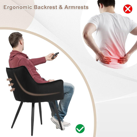 Rootz Velvet Dining Chair - Comfort Chair - Stylish Seating - Ergonomic Design - High-Density Foam - Sturdy Metal Frame - 57cm x 80cm x 57cm