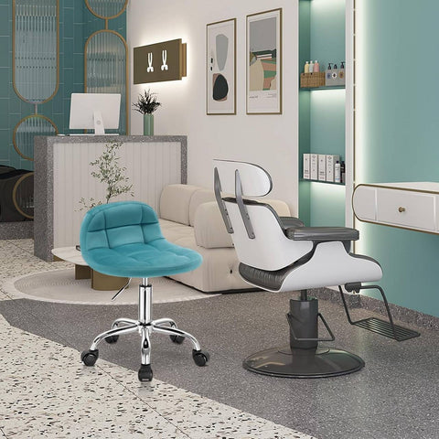 Rootz Velvet Office Stool - Bureaustoel - Verstelbare draaistoel - Stijlvol, comfortabel, ergonomisch - 56,5-68 cm x 38 cm x 31 cm