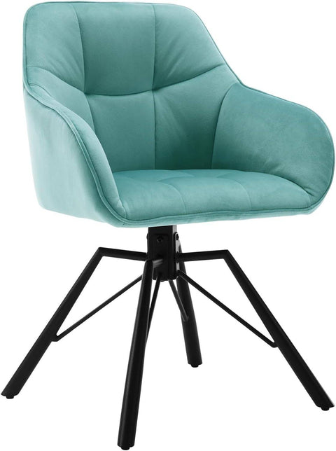 Rootz draaibare eetkamerstoel - roterende stoel - fluwelen stoel - ergonomisch ontwerp - eenvoudige montage - duurzaam - 58,5 cm x 82,5 cm x 54,5 cm