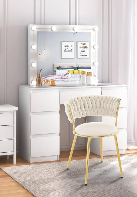 Rootz Dining Chair Set - Kitchen Chair - Upholstered Velvet Chair - Ergonomic Comfort - 56.5x74.5x53cm - Beige