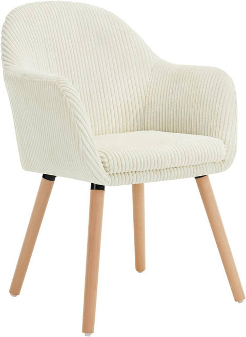 Rootz Armchair Corduroy Dining Chair - Upholstered Chair - Comfortable Seating - 55.5cm x 83.5cm x 56.5cm