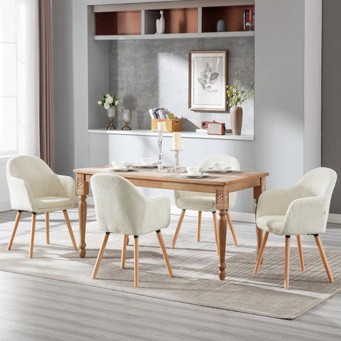 Rootz Armchair Corduroy Dining Chair - Upholstered Chair - Comfortable Seating - 55.5cm x 83.5cm x 56.5cm