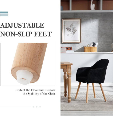 Rootz Dining Chair Set - Corduroy Armchair - Upholstered Chair - High Comfort - 55.5cm x 83.5cm x 56.5cm