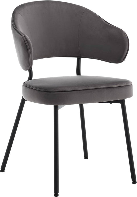 Rootz Dining Chair - Kitchen Chair - Balcony Chair - Velvet / Metal - Ergonomic Support - 54cm x 83.5cm x 52cm