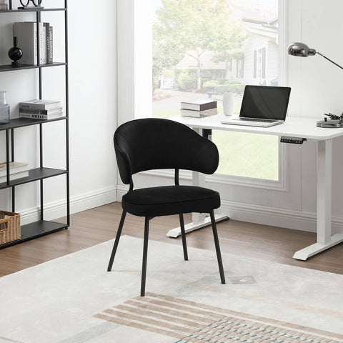 Rootz Dining Chair - Kitchen Chair - Velvet Upholstered - High-Density Foam Padded - Robust Metal Legs - Ergonomic Backrest - 54cm x 83.5cm x 52cm