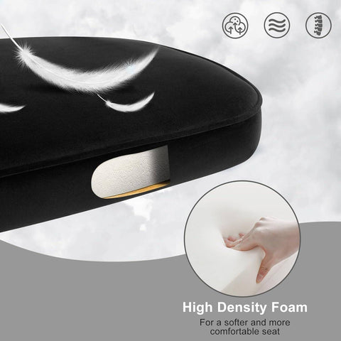 Rootz Dining Chair - Velvet Seat - Modern Kitchen Chair - High-Density Foam - Ergonomic Backrest - Stable Metal Legs - 54cm x 83.5cm x 52cm