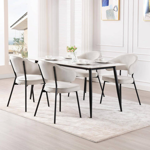 Rootz Velvet Dining Chair - Kitchen Chair - Comfortable Seating - Robust Metal Frame - Ergonomic Design - 54cm x 83.5cm x 52cm