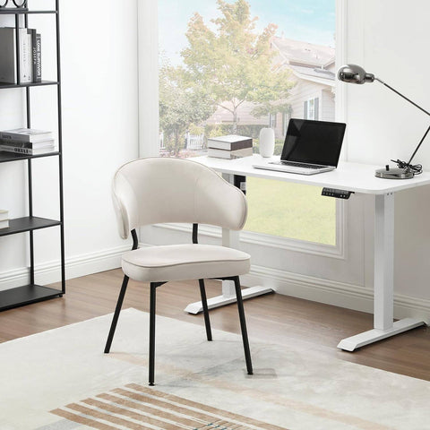 Rootz Dining Chair Set - Velvet Chair - Comfortable Seat - Ergonomic - 54cm x 83.5cm x 52cm - Modern Style - Sturdy Metal Legs