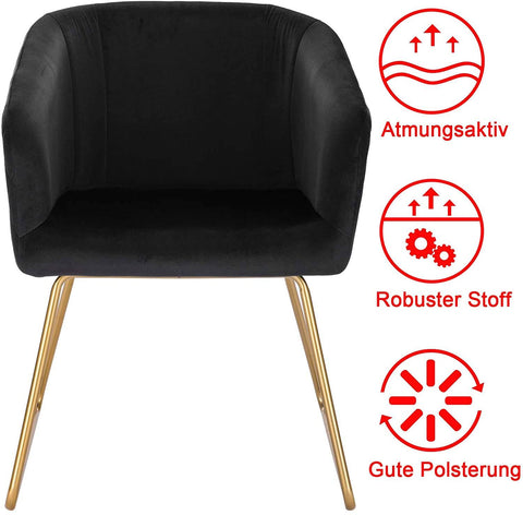 Rootz Velvet Dining Chair - Kitchen Chair - Upholstered Chair - Ergonomic Design - 76.5cm x 43 x 41 cm - Bordeaux/Dark Grey/Pink/Dark Green/Black