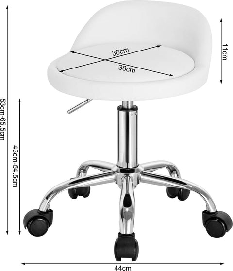 Rootz Verstelbare Draaibare Bureaukruk - Bureaustoel - Rolstoel - Ergonomisch ontwerp - In hoogte verstelbaar - Comfortabele zit - 53 cm - 65,5 cm hoogte