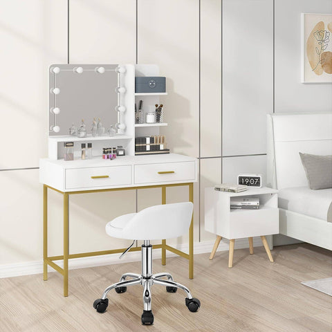 Rootz Verstelbare Draaibare Bureaukruk - Bureaustoel - Rolstoel - Ergonomisch ontwerp - In hoogte verstelbaar - Comfortabele zit - 53 cm - 65,5 cm hoogte