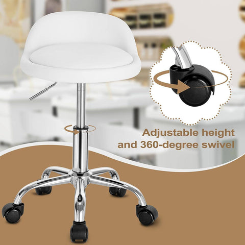 Rootz Verstelbare Draaibare Bureaukruk - Bureaustoel - Rolstoel - Ergonomisch ontwerp - In hoogte verstelbaar - Comfortabele zit - 53 cm - 65,5 cm hoogte