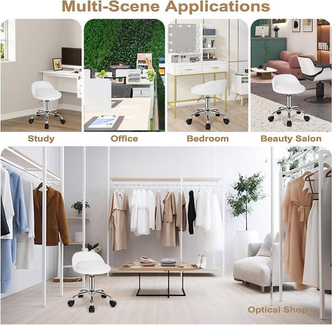 Rootz Verstelbare Draaibare Bureaukruk - Bureaustoel - Rolstoel - Ergonomisch ontwerp - In hoogte verstelbaar - Comfortabele zit - 53 cm - 65,5 cm hoogte