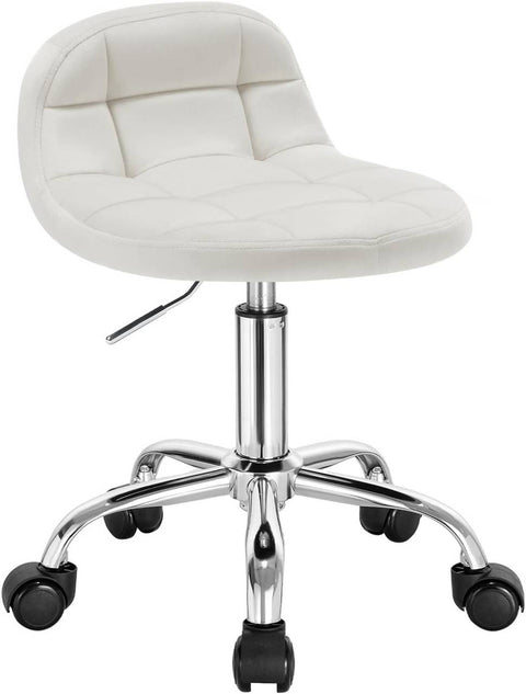 Rootz Velvet Office Stool - Adjustable Desk Chair - Swivel Seat - Comfortable, Ergonomic, Durable - 56.5cm-68cm x 38cm x 31cm
