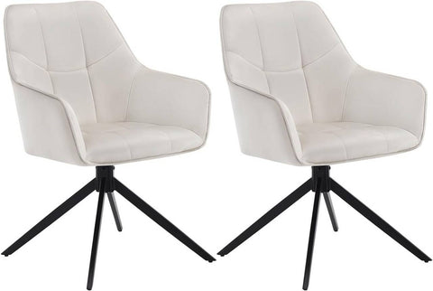 Rootz Swivel Dining Chairs Set - Modern Chairs - Padded Velvet - Ergonomic Design - 58cm x 86cm x 63.5cm